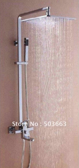 10 " Square Head LED Shower Faucet Rain Shower Set CM0437 [Shower Faucet Set 2140|]