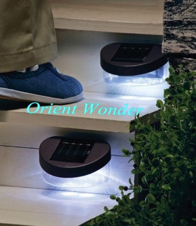 10 pcs/lot ,solar powered led fence light,outdoor gardern landscape wall lamp warm white/ cold white option