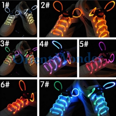 100 pairs flash shoelaces of led light,luminous shoestring,led bootlace holiday gift [indoor-decoration-4375]