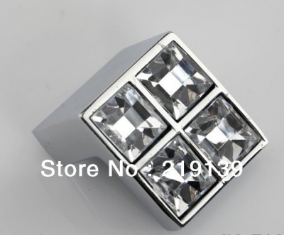 10PCs 22mm Clear Crystal Squre Zinc Alloy Cabinet Bathroom Door Knobs And Handles Drawer Kitchen Pulls Bar FREE SHIPPING [Crystal Handle 12|]