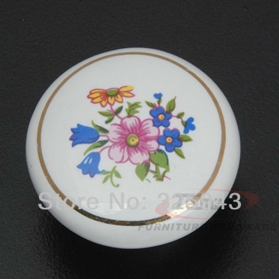 10pcs Pastroal European White Flower Ceramic Knobs Pulls Kitchen Cabinets Dresser Drawer Handles Furnitrue Hardware [Ceramic pull 9|]