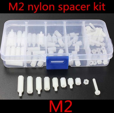 120pcs m2 nylon hex spacers screw nut assortment kit standoffs plastic accessories set [screw-16]