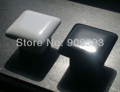 12pcs lot free shipping\\Porcelain black glaze square cabinet knob\\porcelain handle\\porcelain knob [Classic tastorable cabinet handl]