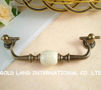 160mm Free shipping ceramic door cabinets cupboard handle [KDL Zinc Alloy Antique Knobs &am]