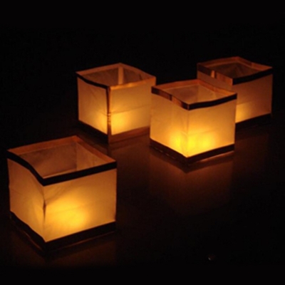(20pcs/lot) waterproof paper lantern 15cm chinese wishing water square lanterns party birthday decoration