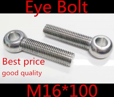 2pcs m16*100 m16 x 100 stainless steel eye bolt screw,eye nuts and bolts fasterner hardware,stud articulated anchor bolt