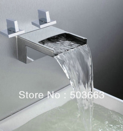 9 pcs Luxury Wall Mounted Bathroom Chrome Basin Faucet Sink Mixer Tap Crane Vanity Faucet L-3901