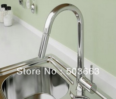 Free shipping hot selling pull out faucet chrome swivel kitchen sink Mixer tap b8526A kitchen water tap