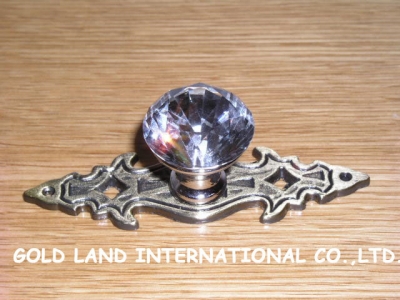 L84mm Free shipping K9 crystal glass hot sale furniture handle / drawer handle
