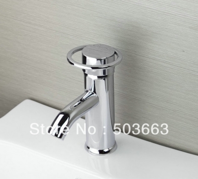 Luxury Design Single Handle Deck Mounted Bathroom Basin Brass Mixer Tap Vanity Faucet Chrome L-6053