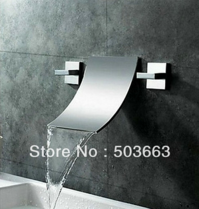 Luxury Waterfall Wall Mounted Bath& Basin Sik Mixer Tap Chrome Faucet L-5140