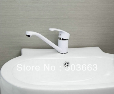 New White Color Painting Finish Kitchen & Sink Mixer Tap Swivel Faucet L-5298