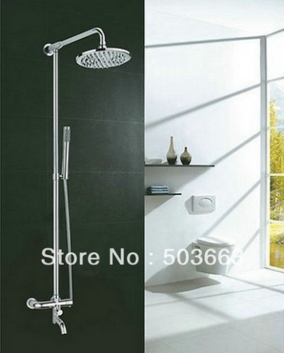 Wholesale 8" Rainfall Wall Mounted + Handheld SPRAY Shower Head Faucet Shower Set S-660