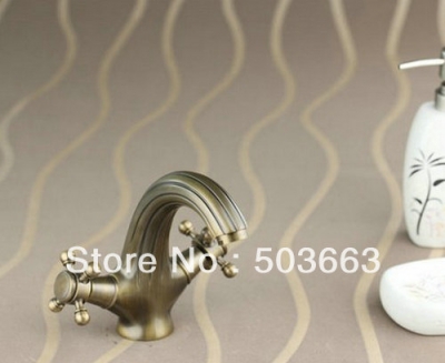 Wholesale New Single Handle Antique brass Bathroom Faucet Basin Sink Spray Mixer Tap S-841