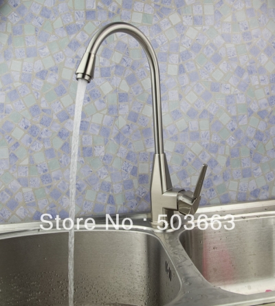 Wholesale Nickel Brushed Deck Mounted Kitchen Swivel Sink Faucet Brass Vanity Mixer Tap A-503