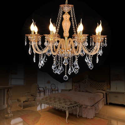 amber color chandelier bedroom modern crystal chandelier lighting 8lights crystal lighting gold color classic crystal chandelier [chandeliers-2357]
