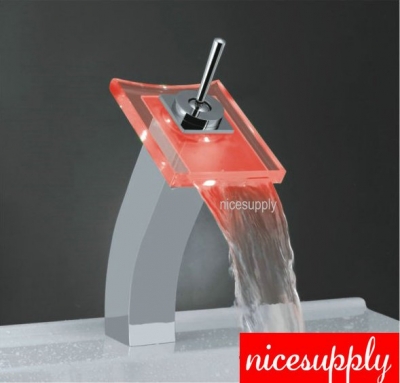 deck mount single hole led faucet bathroom basin mixer sink faucet vanity faucet glass faucet L-262