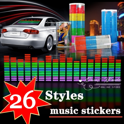 sound rhythm music activated el equalizer car decration sticker glow flash panel multi designs led car music light