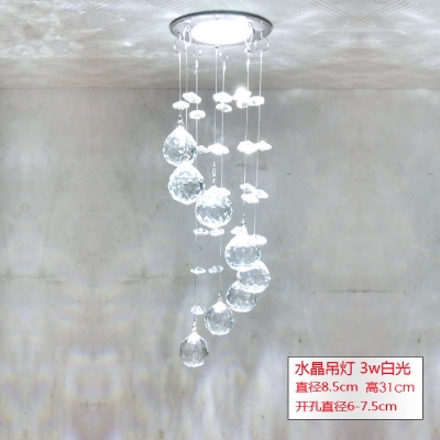 1 light crystal chandelier light fixture christmas decor small clear crystal lustre lamp for aisle stair hallway corridor light [pendant-lights-5418]