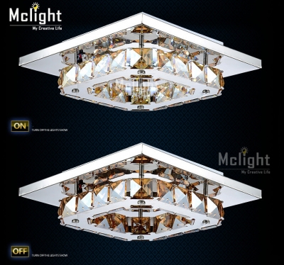 1 pcs modern led crystal ceiling light fixture square led crystal lamp for hallway corridor asile led lighting fast [led-ceiling-light-7224]