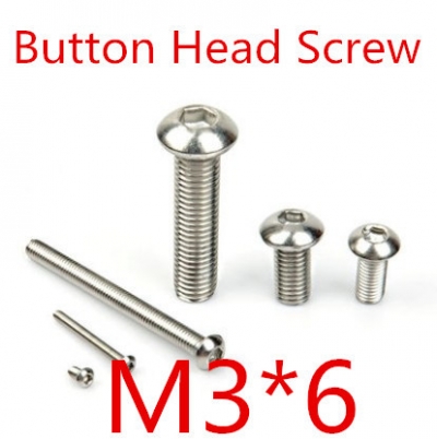 1000pcs stainless steel 304 m3*6 pan head hexagon socket button head screw