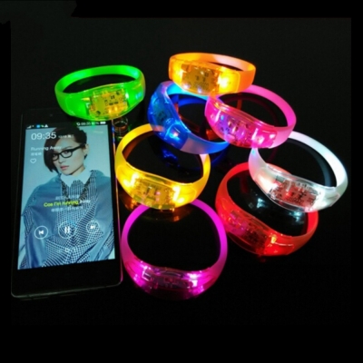 10pcs/lot silicone voice sound bracelet led sound control flashing wristband for party halloween christmas decoration [indoor-decoration-4373]