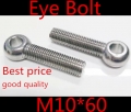 10pcs m10*60 m10 x 60 stainless steel eye bolt screw,eye nuts and bolts fasterner hardware,stud articulated anchor bolt