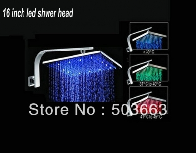 16" Rainfall Shower Head With Shower Arm Shower Faucet Set LED Shower Head Faucet S-020