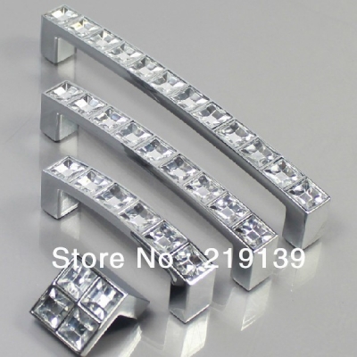 1PC 128mm Clear Crystal Zinc Alloy Bathroom Drawer Pulls Decoratice Door Cabinet Knobs And Handles [Crystal Handle 27|]