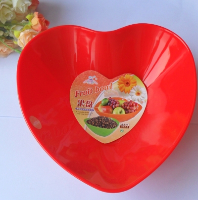 1PCS Color food-grade plastic Heart shape fruit plate fruit salad Serving Bowl(FREE SHIPPING) [Kitchenware 75|]