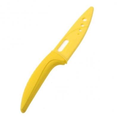 4" Home Chef Kitchen Horizontal Vegetable Ceramic Knife Knives with Sheath yellow