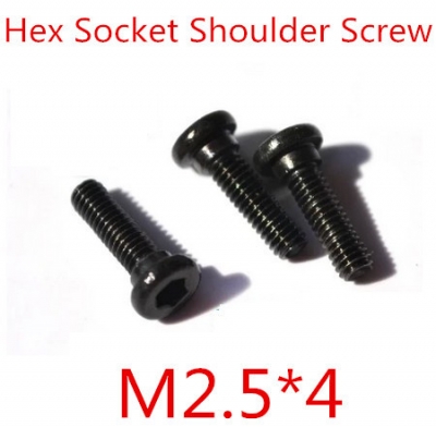 50pcs/lot m2.5 x 4mm m2.5 12.9 grade alloy steel hex hexagon socket head shoulder screw bolt