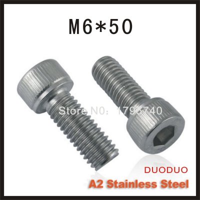 5pc din912 m6 x 50 screw stainless steel a2 hexagon hex socket head cap screws