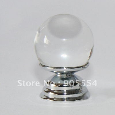 D30xH40mm Free shipping glossy crystal glass ball furniture drawer knobs