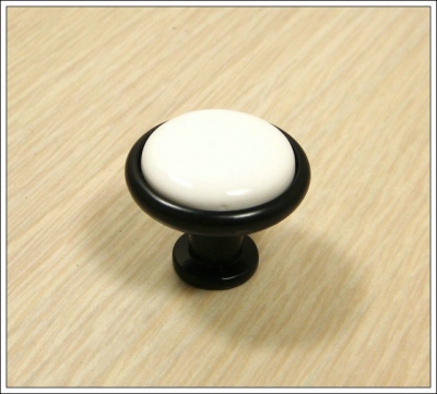 Decorative Design Black Ceramic Zinc Alloy Kitchen Cabinet Furniture Knob ?(Diametre:32mm)