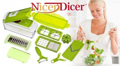 Free Shipping 12Sets/Lot Hot Selling Multi-function Kitchen Tools Nicer Dicer Plus As See On TV