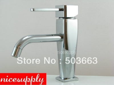 New Bathroom Deck Mount Single Hole Chrome Faucet Waterfall Mixer Tap Vanity Faucet L-5619