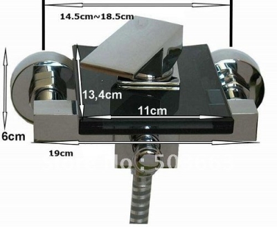 Polished Chrome Body Square Black Spout Faucet Wall mounted Mixer Tap Faucet CM0366