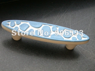 Porcelain sweet blue speckle cartoon cabinet handle\12pcs lot free shipping\porcelain handle\furniture handle