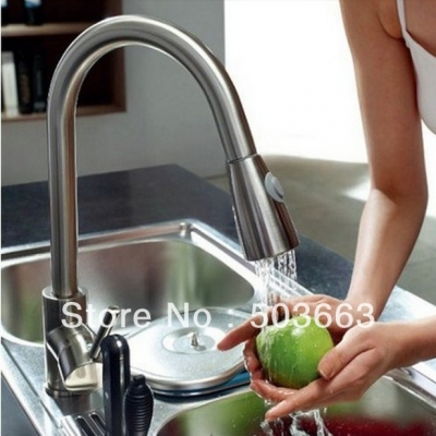 Single Handle Nickel Brushed Finish Kitchen Swivel Faucet Mixer Taps Vanity Brass Faucet L-9016