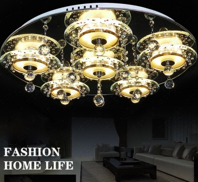 d60cm modern flush mount crystal led light ceiling fixtures bedroom/living room led ceiling lamp luminaria teto 72w ac 100-240v
