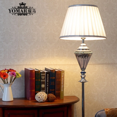 elegant fashion crystal lamp floor standing sofa corner bedroom lamp with fabric lamp shades piantana lampada