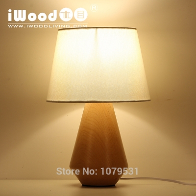 europe wood table lamp modern personality wooden light bedroom bedside wood table lamp fabric wood lamp creative lamp