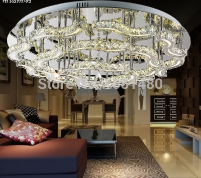 new k9 crystal lamp modern led chandelier living room dia800*h200mm luxury light fixtures