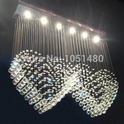 new romantic k9 crystal chandelier lamp modern lighting with 6 lights l800*w200*h800mm