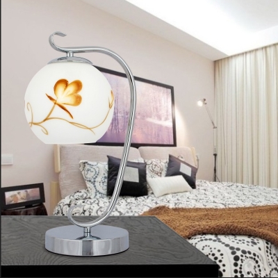 princess led lamp eye protection reading light desk tiffany table lamp for living room silver rod glass flower lampshade