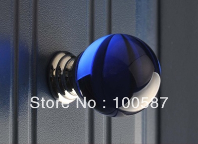 10PCS/LOT Kitchen Cabient Door Knob Blue Crystal (D: 30MM) [K9 Crystal Handle 34|]