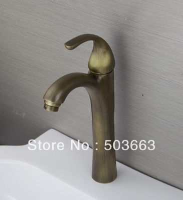13" Tall Design Antique Brass Design Wholesale Bathroom Basin Sink Faucet Vanity Brass Faucet H-022