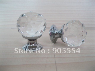 20pcs/lot D30mmxH43mm Free shipping multi-faceted cutting K9 crystal glass drawer knobs