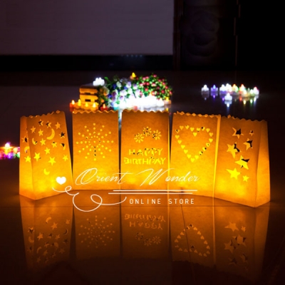 20pcs/lot,tea light holder luminaria paper lantern candle bag for wedding party decoration